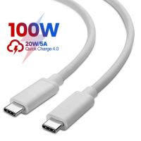 PD 100W USB C ไปยัง USB Type-C ชาร์จไฟรวดเร็วสายสำหรับข้อมูล Huawei P30 Samsung Xiaomi โทรศัพท์สายข้อมูลอุปกรณ์ชาร์จอย่างรวดเร็ว