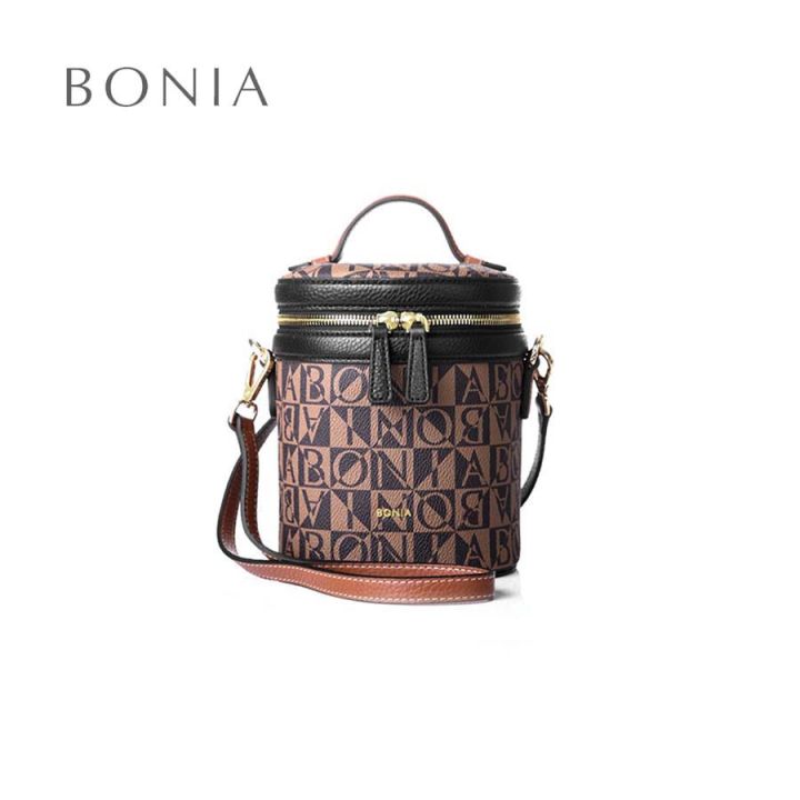 Buy Bonia Monogram Bucket Bag S (Brown Colour)