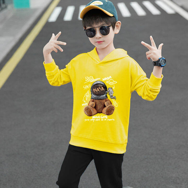 e101-เสื้อกันหนาวเด็กสไตส์เกาหลี-สกรีนลายการ์ตูนน่ารักใส่ได้ทั้งหญิงและชาย-ผ้าโพลีเอสเตอร์-ใส่สบาย