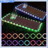 SIERWU กันน้ำกันน้ำได้ ไฟมุมโค้ง LED ทนทานต่อการใช้งาน 16สี ชุดไฟ cornhole เปลี่ยนสี แบบพกพาได้ ป้องกันการกระแทก ไฟมุมควบคุมระยะไกล กระดาน cornhole