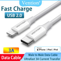 Vention MFi 30W PD USB C ถึงสายเคเบิลหลอดไฟสาย USB-C กับ PD ที่ได้รับการรับรอง3A วันที่สายชาร์จสำหรับ IOS Macbook iPad Pro USB Type C Cord iPhone 14 13 12 11 Pro AirPods Pro iPad Xipad S