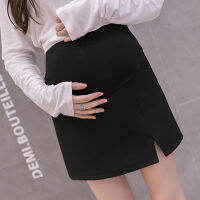 2022 autumn high waist maternity skirt packages hip split skirts short abdomen woman skirts black pregnancy clothes