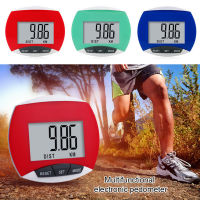 เดินเคาน์เตอร์ขั้นตอนอิเล็กทรอนิกส์ที่มีจอแสดงผล LCD แคลอรี่นับดิจิตอล Pedometer วิ่งระยะทางเคลื่อนไหวสีแดง