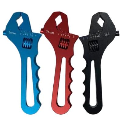 Crescent Wrench AN3-16 Adjustable Wrench Lightweight Aluminum Spanners Portable Protective Hexagonal Jaws Wrenches Fitting Tools for Car Modification fit