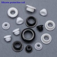 卐✚ High Temperature Resistant Silicone Quick Installation Conical Protective Coil Over Seal Ring Black White Pad Wire Loop Grommet