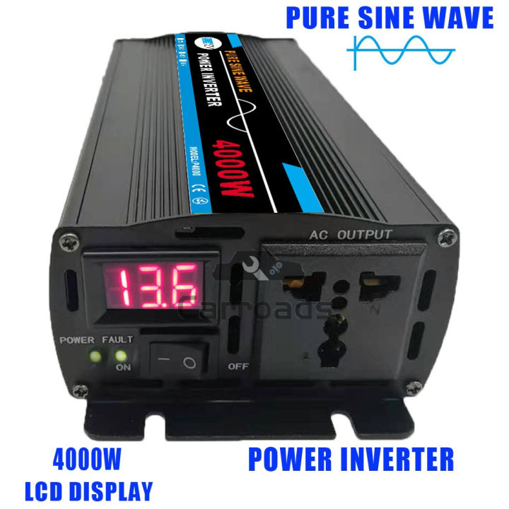 อินเวอร์เตอร์-แปลงไฟ-12v-เป็น-220v-อินวอเตอร์-4000w-แปลงไฟ-12v-24v-เป็น-220v-หม้อแปลงไฟ-ตัวแปลงไฟฟ้า-inverter-pure-sinewave-แปลงไฟรถยนต์เป็นไฟบ้าน