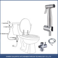 ชุดก๊อกน้ำโถสุขภัณฑ์เครื่องพ่นในห้องสุขาแบบมือถือหัวฉีดฝักบัวการทำความสะอาดด้วยตนเองตัวแรงดันสูงโถฉี่อุปกรณ์ทำความสะอาดร่างกาย