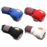 【LZ】✳♨  Luvas de Boxe Gel Meio Dedo Sparring Combat Quick Hand Wrap Bandagem MMA Muay Thai Pano de Proteção para as Mãos 2Pcs