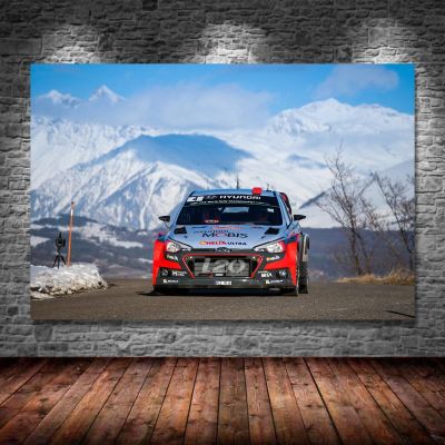Supercar โปสเตอร์ Hyundai i20 W R C Racing Rally กีฬารถ Wall Art พิมพ์ผ้าใบภาพวาดสำหรับตกแต่งห้องนั่งเล่น