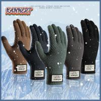 KANNERT สีทึบ ข้น อบอุ่น คุณภาพสูง ถุงมือชาย ถุงมือผู้ชาย หน้าจอสัมผัส ผ้าขนสัตว์แคชเมียร์