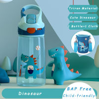 Kids Straw Cup Childrens Water Bottle Reusable Dinosaur Travel Mug Boy Girl Leak Proof Drink Cup Sports BPA-Free Water Cup