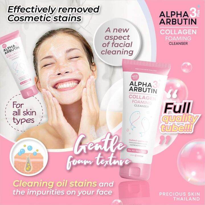 Alpha Arbutin Collagen Foaming Cleanser Facial Wash Sabun Cuci Muka Pembersih Wajah Original
