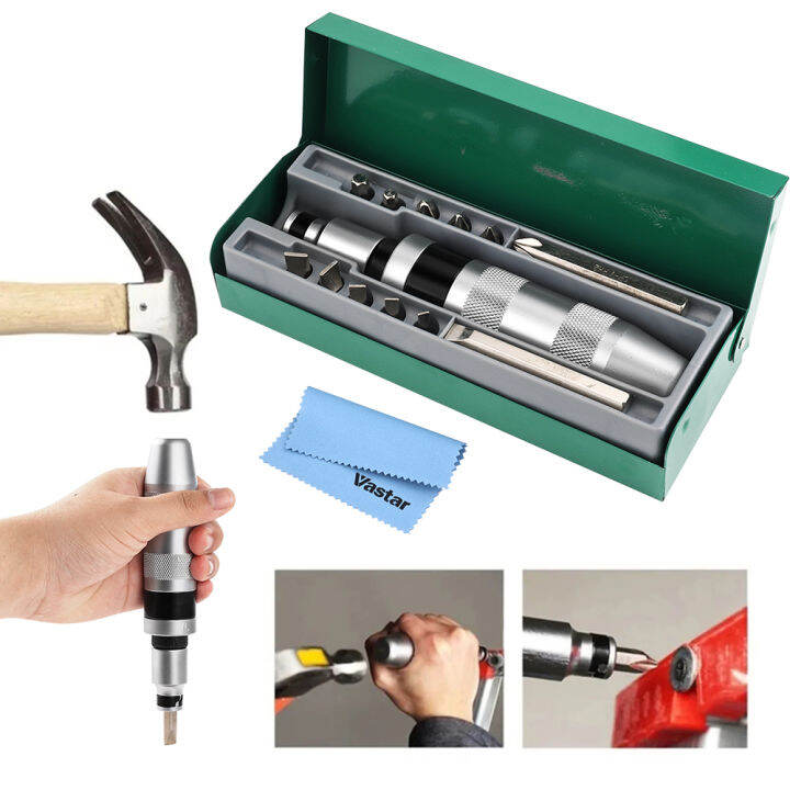 Vastar【With Wipe cloth】13PCS/se Impact Screwdriver Set Wrench Pulse
