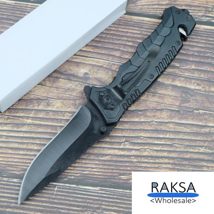 raksa-wholesale-nb021-tip-มีดพับ-มีดเดินป่า-มีดสวย-มีดพก-มีดพับพกพา-มีดแคมป์ปิ้ง-ขนาด21ซม-stainless-steel-พร้อมระบบดีดใบมีด