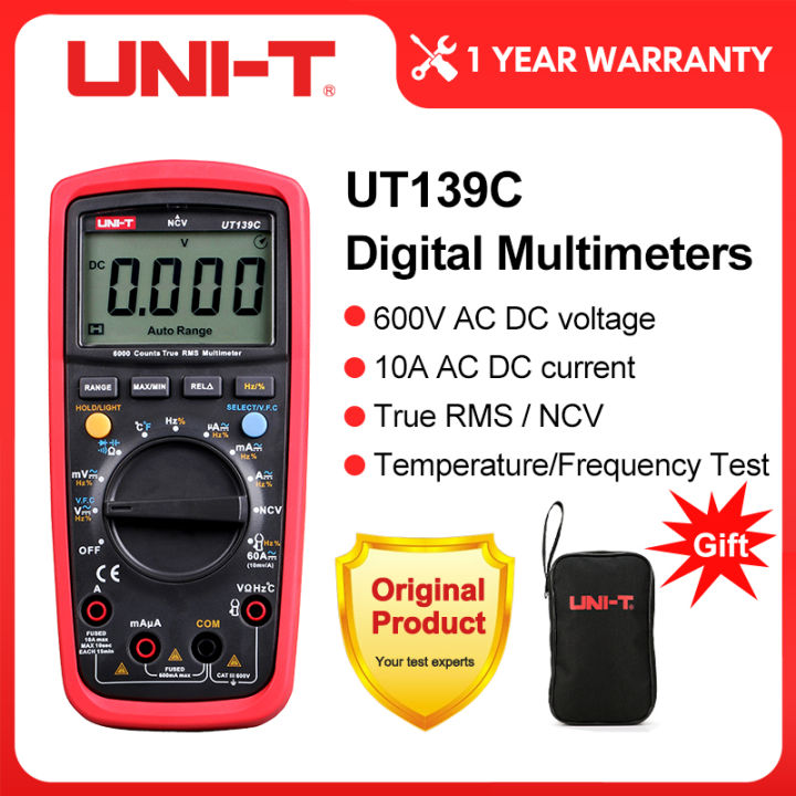 uni-t-ดิจิตอลมัลติมิเตอร์-ut139c-ac-dc-แรงดันมิเตอร์ปัจจุบัน-t-rue-rms-อุณหภูมิความถี่-tester-ncv-ไฟฟ้ามือถือ