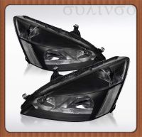 ₪✒¤ Sulinso 2PCS For 2003-2007 Honda Accord LX EX 2Dr 4Dr Pair Black Clear Headlights Lamps