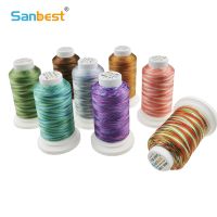 Sanbest ด้ายปักโพลีเอสเตอร์สีแตกต่างกันสำหรับจักรเย็บผ้า1000เมตรเต้าเสียบโรงงาน