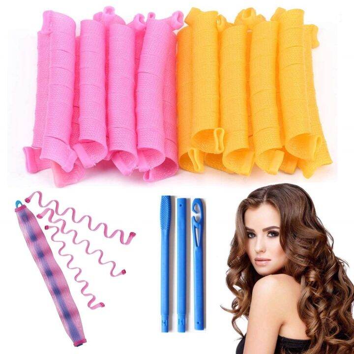 Magic Hair Curlers 16 pcs Curls Styling Kit DIY No Heat for short and ...