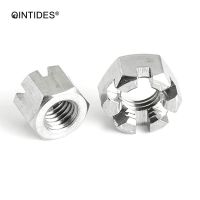 QINTIDES M6 M8 M10 M12 M14 M16 M18 M20 Hexagon slotted thin nuts 304 stainless steel hexagon nut slotted nut