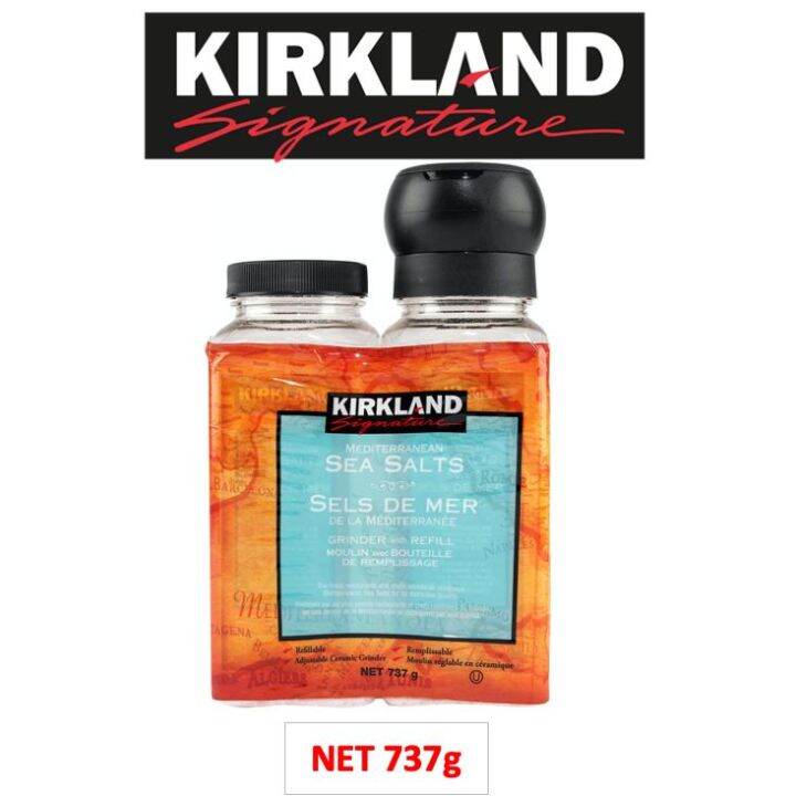 Kirkland Signature Mediterranean Sea Salt with Grinder and Refill, 737g