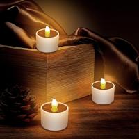 Solar Candles Flameless LED Tea Light Realistic Flickering Candles Electric Fake Candle For Outdoor Garden Pathway Balcony Etc