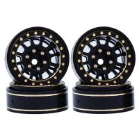 4 Piece 1.0 Plus Beadlock Wheel Rim Wheel Hub Black &amp; Yellow RC Accessories for 1/18 1/24 RC Crawler Axial SCX24 AX24 TRX4M FCX24 Upgrade Parts