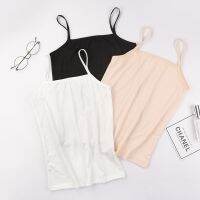 [A LIKE] เสื้อกล้ามสำหรับเสื้อเชิ้ตผู้หญิงสลิง Tees Solid Soft Striptop