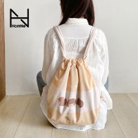 x Mousse Mousse joint name shoulder bag mouth bag cartoon cute multi-back canvas bag with lining hh 【BYUE】