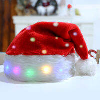 Light Up Christmas Santa Hat พร้อมไฟ LED กระพริบสำหรับผู้ใหญ่เด็กของขวัญคริสต์มาส Navidad ตกแต่ง2023