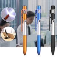 ۩ Ballpoint Pen with LED Light Multifunction Folding Stand for Phone Holder Night Reading Stationery Pen for Office School Student