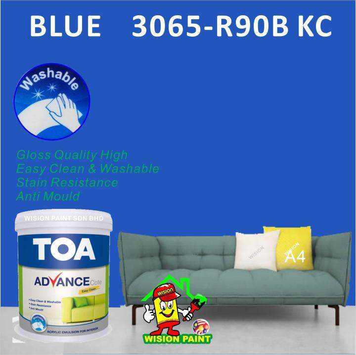 BLUE 3065R90B KC ( 1L or 5L ) TOA PAINT ADVANCE COTE EASY CLEAN GLOSSY