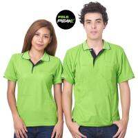 เสื้อโปโลสีเขียวอ่อน ปกริ้วดำ polopeak