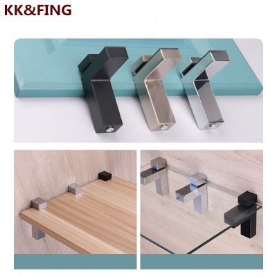 KK&amp;FING Adjustable Glass Clamps Wall Mount Glass Shelf  Holder F Clip Punch-free Glass Fixed Folder Wood Shelf Bracket Wall Stickers Decals
