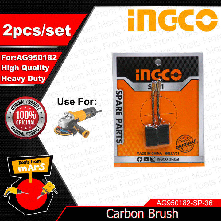 INGCO 2PCS/SET Carbon Brush for Angle Grinder Model Carbon Motor Brush