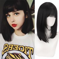 ♤✲ MUMUPI Synthetic Short Wigs with Air Bangs Hair Bob Curly Hair Extension Tail Party Wigs Natural Black Color Hair Wigs for Women