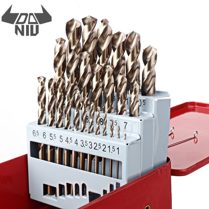 hh-ddpj13-19-25pcs-1-10mm-titanium-coated-drill-bit-hss-twist-drill-bit-set-with-metal-case-for-stainless-steel-wood-metal-drilling
