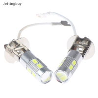 Jettingbuy】แฟลชเซล H3 2X แอลอีดีหลอดไฟขาวรถยนต์ไฟฟ้าสูง50W 6000K