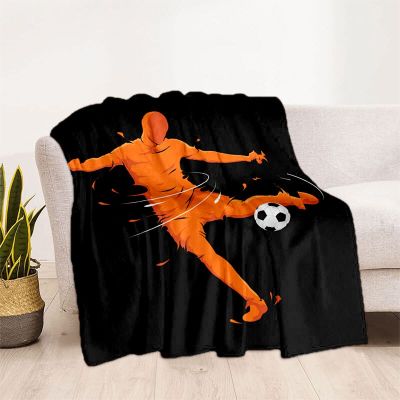 （in stock）3D football sports silhouette Manta pattern sofa bed blanket soft plaid pattern warm Flannel throw blanket fan gift（Can send pictures for customization）