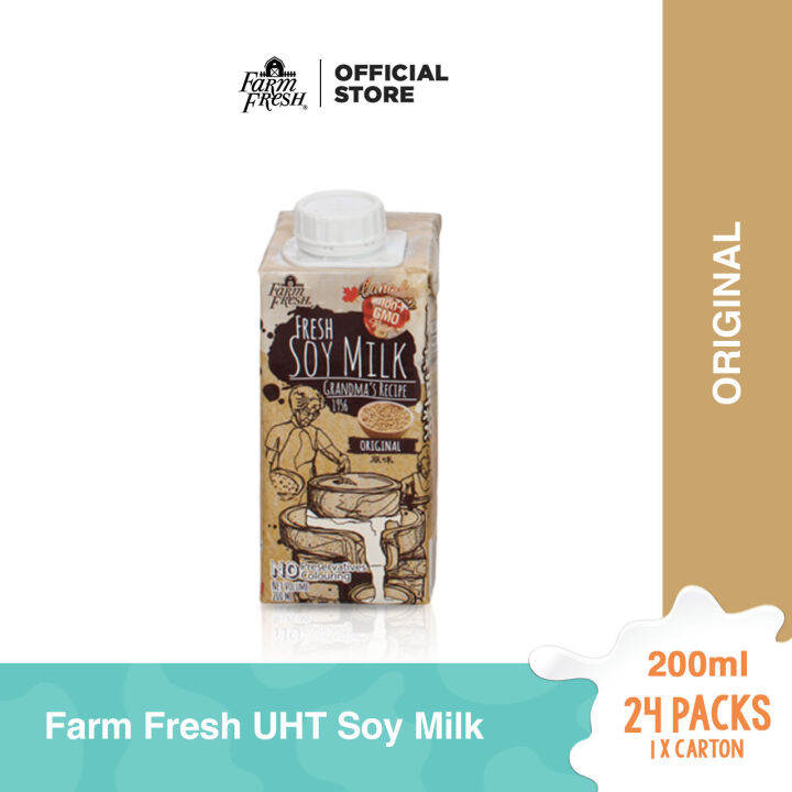 Farm Fresh UHT SoyMilk Original (200ml x 24) Lazada