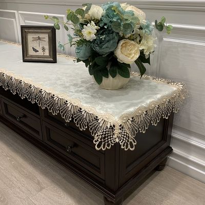 ◊✲☜ Table Cloth Rectangle Europe Coffee Embroidered Lace Tv Cabinet Shopbox Table Cover Tablecloth Fabric Long Strip Dust Cover