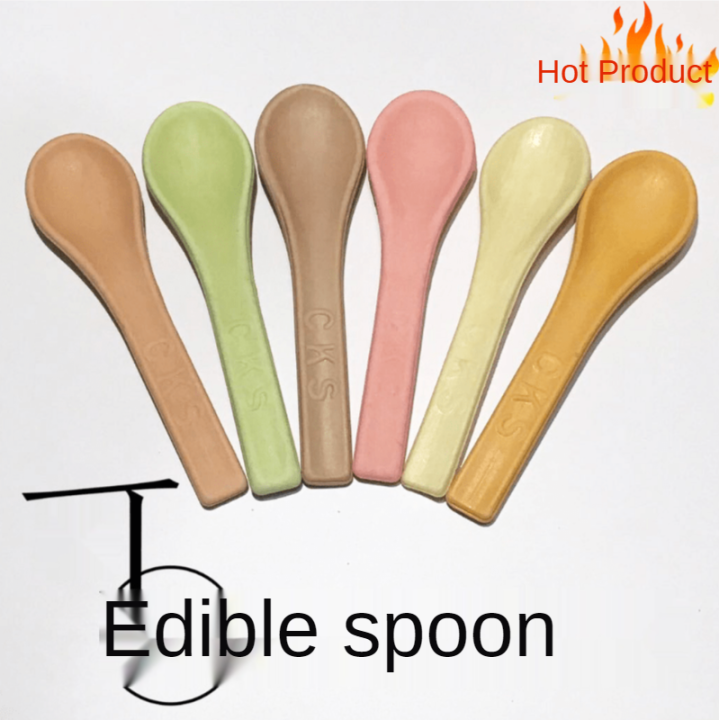 ♥READY STOCK♥Edible Spoons Edible Spoons Edible Spoons Disposable Spoons Biscuit Spoons Lazada