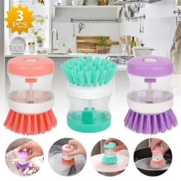 Kitchen Gadgets Hydraulic Dish Brush Pot Clean Brush Washing Up Liquid Soap  Dispenser Kitchen Tool Dishwashing Brush Cleaning Brushes