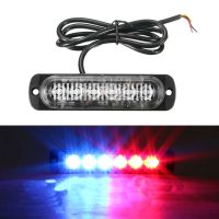 【LZ】✴✻﹍  Carro led barra de luz estroboscópica vermelho azul 6 led polícia luz à prova dwaterproof água emergência lado marcador luz de advertência piscando iluminação