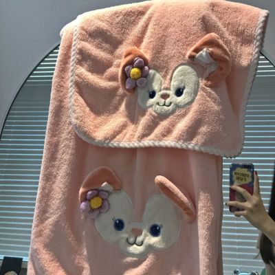 {Xiaoli clothing} Kawaii น่ารัก Disney Linabell Coral Velvet ผ้าเช็ดตัวเสื้อคลุมอาบน้ำผมแห้งหมวกนุ่มดูดซับน้ำแห้งเร็ว Ins ของขวัญสำหรับเด็กผู้หญิง