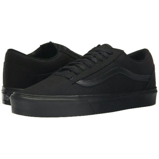 All black old school vans shoes | Lazada PH