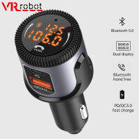 VR robot Bluetooth 5.0 Car MP3 Player FM Transmitter with PD QC 3.0 USB Fast Charging Adapter Wireless Handsfree Car Kit