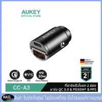 AUKEY CC-A3 USB-C Power Delivery 30W Metal Dual Port Fast Car Charger with PPS  อุปกรณ์ชาร์จมือถือในรถคุณภาพดี