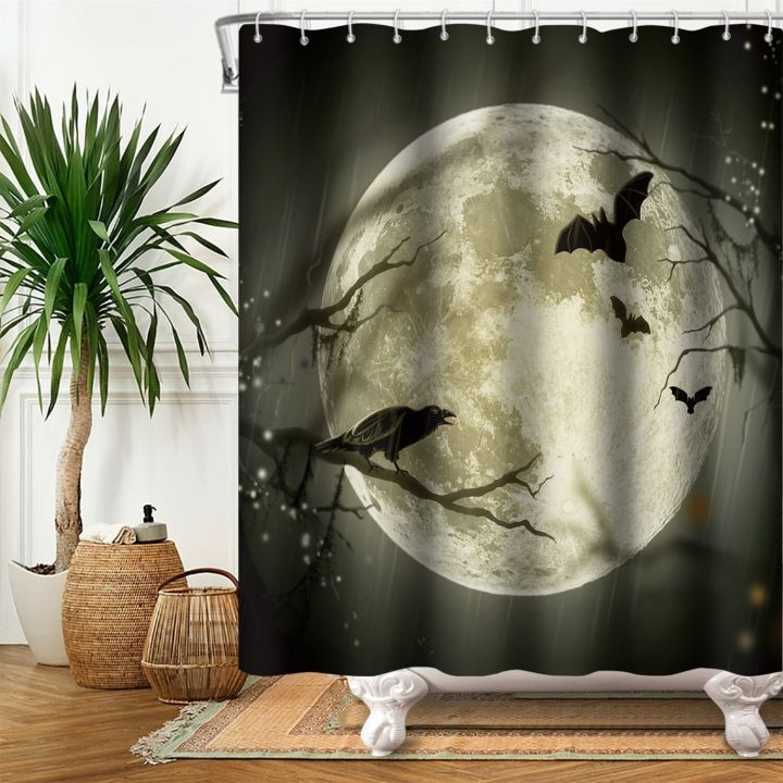 halloween-shower-curtain-horror-skull-wizard-pumpkin-bath-curtain-for-home-decoration-waterproof-bathroom-accessories-with-hooks