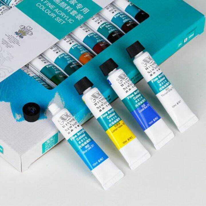 winsor-amp-newton-12-18-24-colors-professional-acrylic-paints-set-10ml-hand-painted-wall-painting-textile-paint-brightly-colored