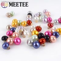 ✽✙❡ Meetee 30/50/100pcs 10mm Resin Pearl Buttons Pearl Shank Button DIY Shirt Costume Decoration Buckles Sewing Accessories CN035